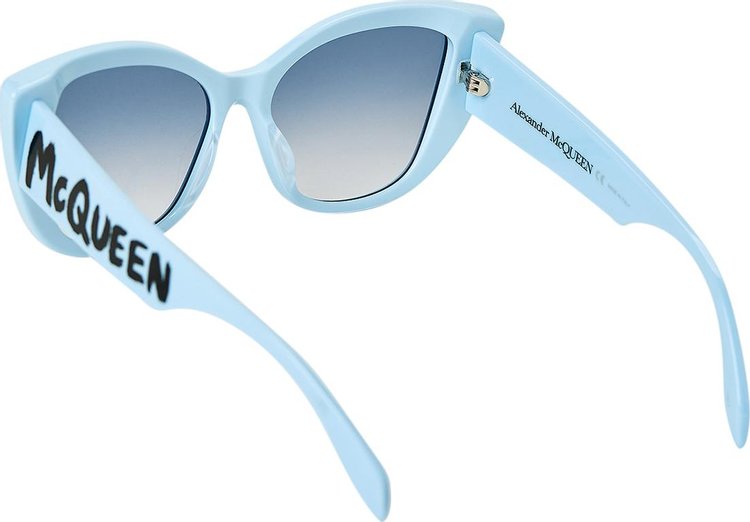 Alexander McQueen Graffiti Vintage Sunglasses Light Blue