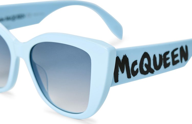 Alexander McQueen Graffiti Vintage Sunglasses Light Blue