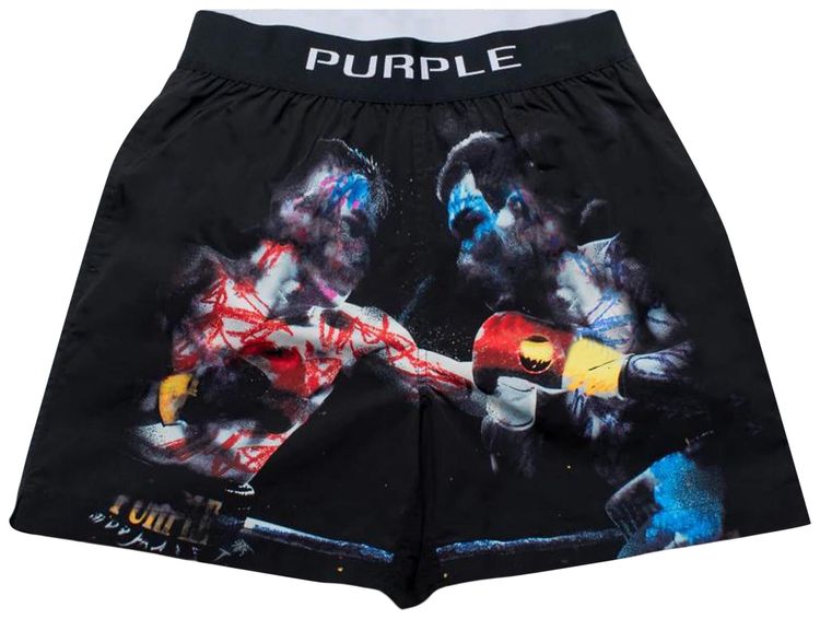 PURPLE BRAND Fight Night Swim Shorts Black