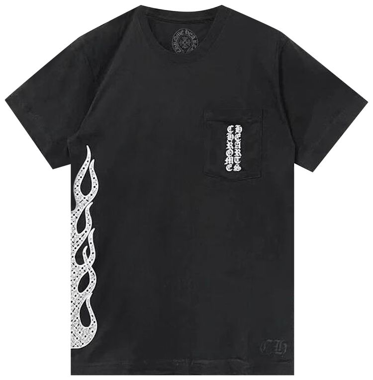 Chrome Hearts Side Flame T Shirt Black