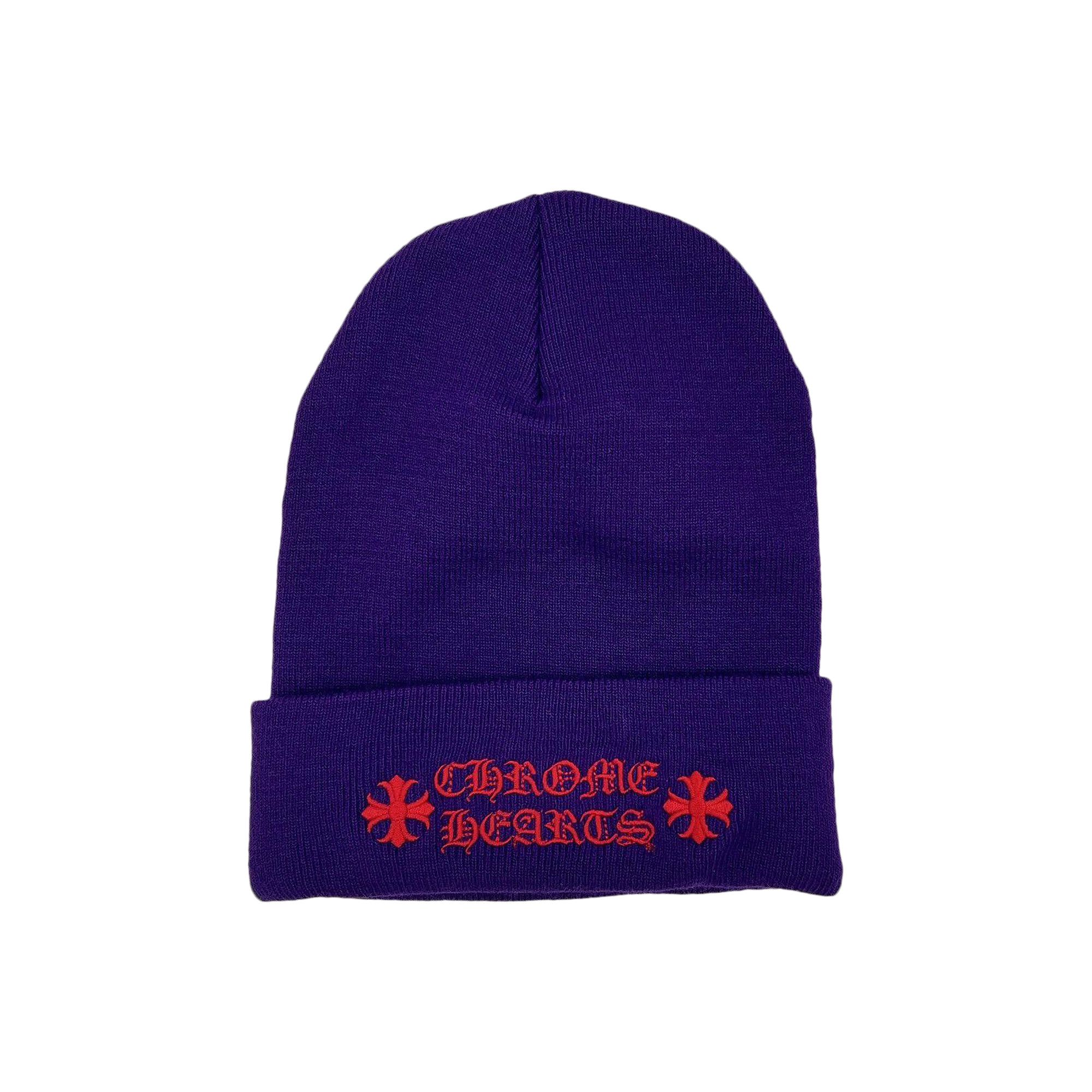 Buy Chrome Hearts Script Beanie 'Purple/Red' - 1383 100000702SB