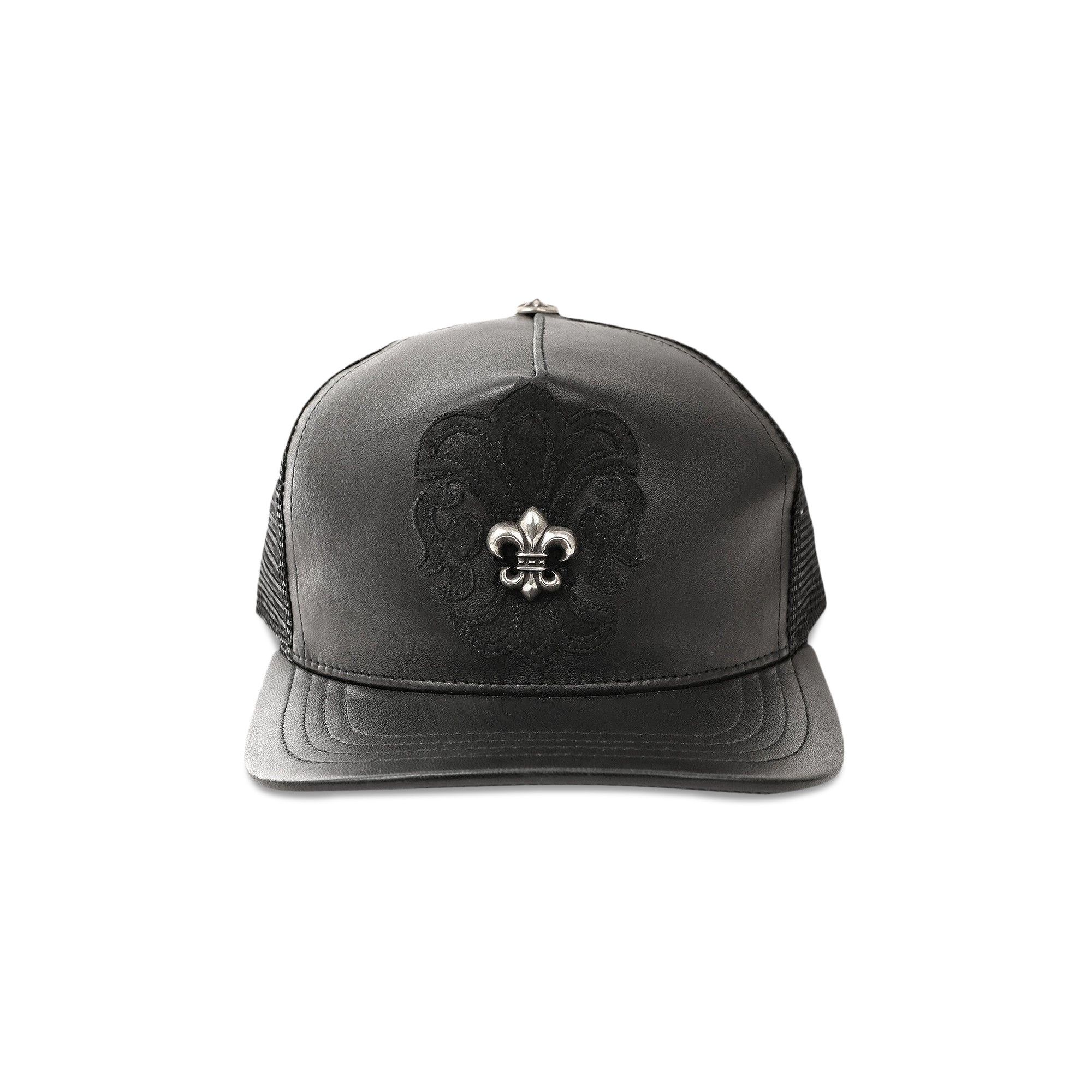 Buy Chrome Hearts Fleur-De-Lis Leather Trucker Hat 'Black Buy Chrome Hearts Fleur-De-Lis Leather Trucker Hat 'Black