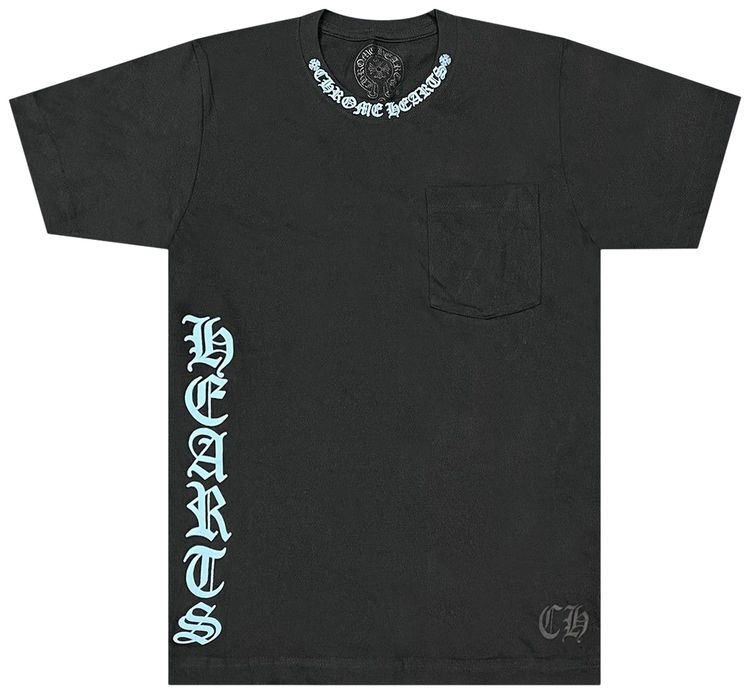 Chrome Hearts Neck Logo T Shirt BlackLight Blue