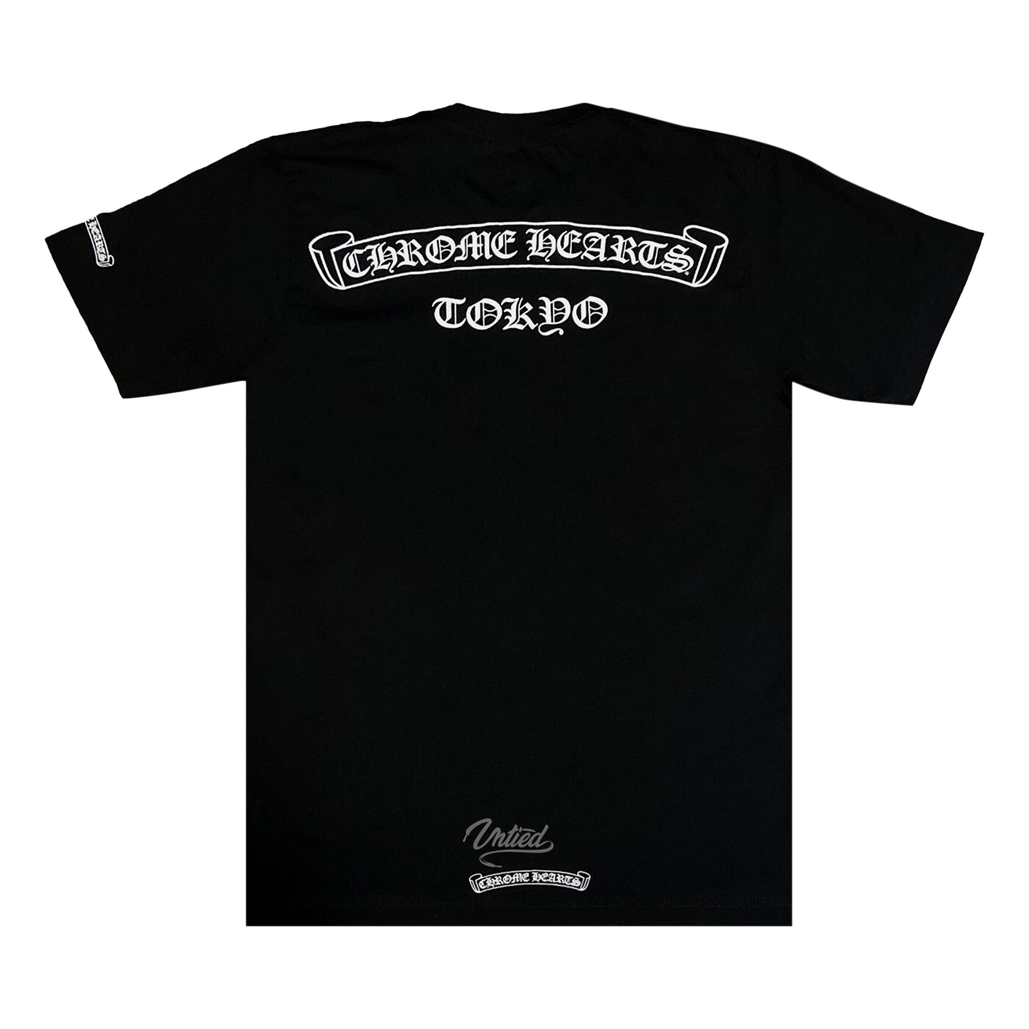 web限定アイテム T-Shirt Tokyo Logo Scroll Hearts Chrome Buy 'Black' 1383 - トップス