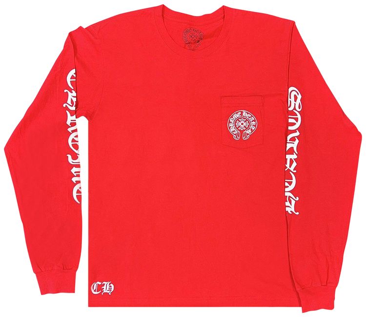Chrome Hearts Scroll Label Long Sleeve Red