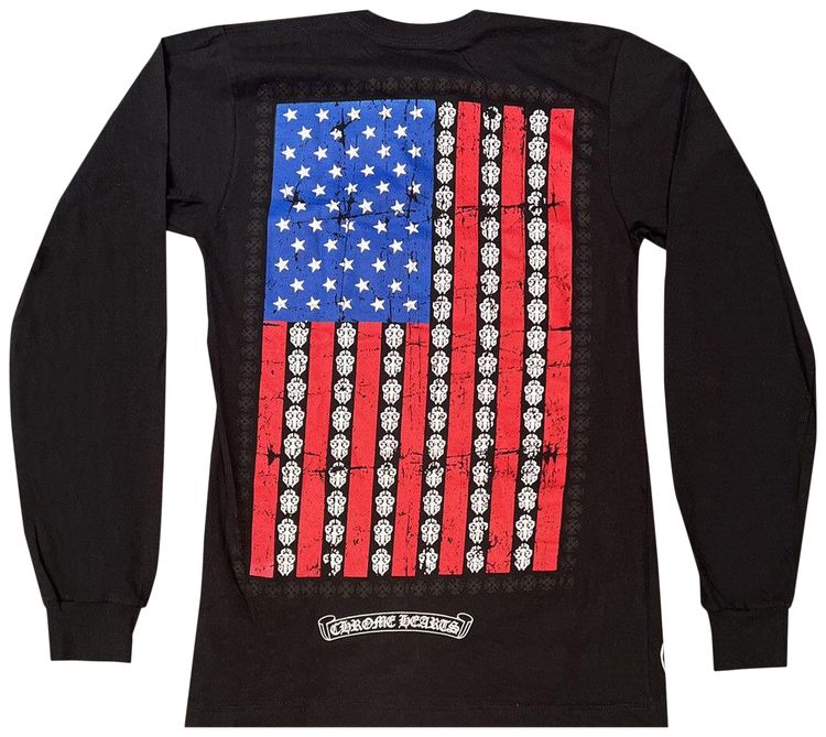 Chrome Hearts USA Flag Long Sleeve Black