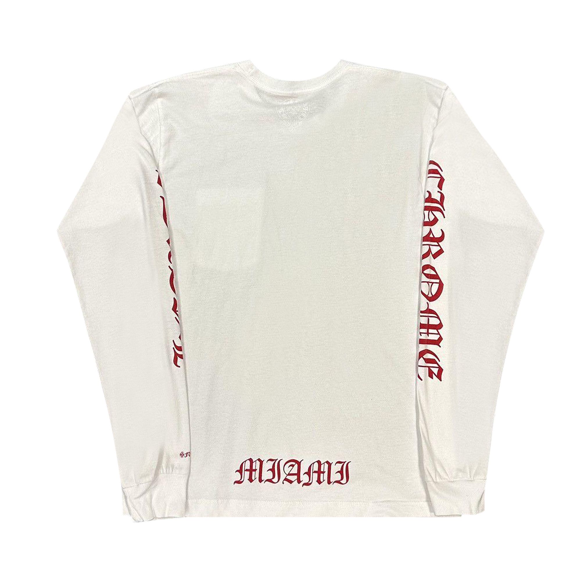 Buy Chrome Hearts Miami Neck Logo Long-Sleeve 'White/Red' - 1383  100000107MNLL WHIT | GOAT