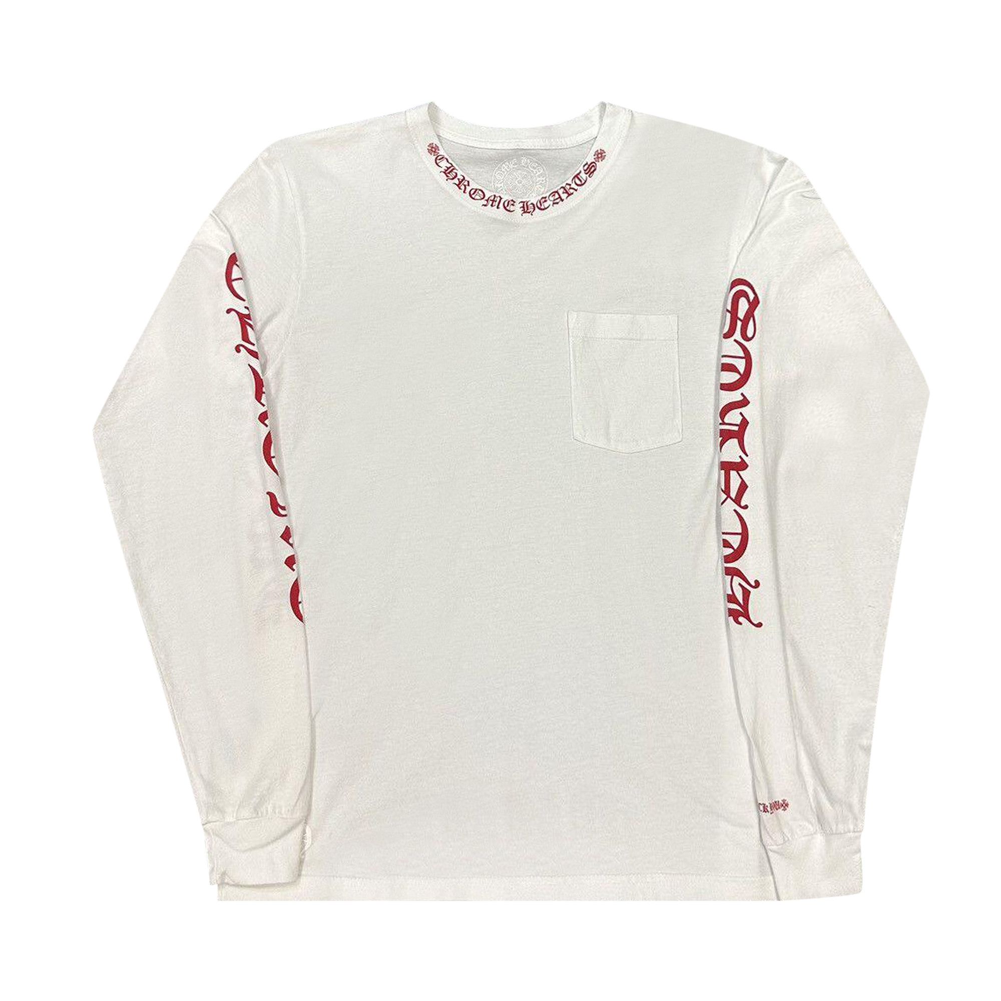 Buy Chrome Hearts Miami Neck Logo Long-Sleeve 'White/Red' - 1383