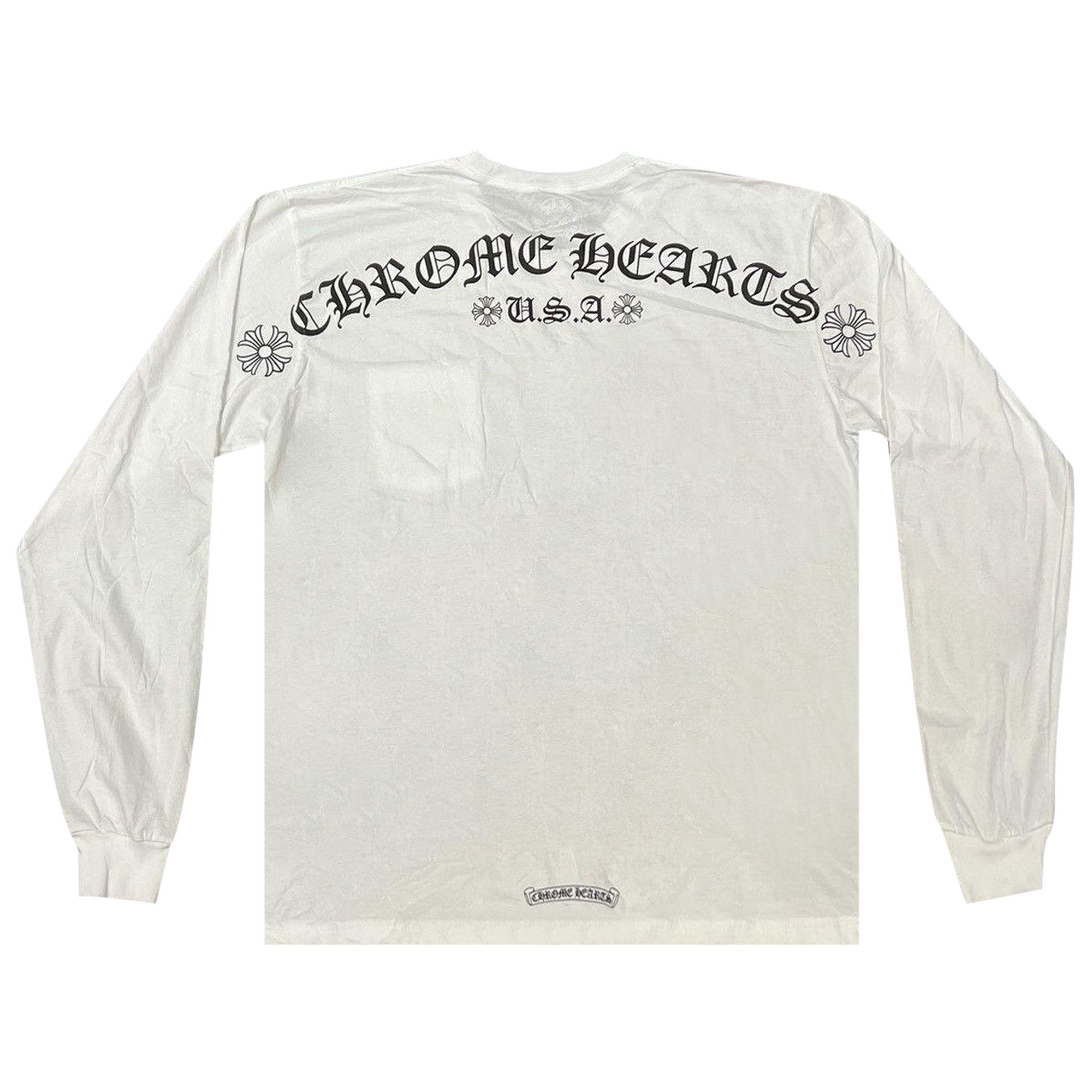 Buy Chrome Hearts Scroll Logo Pocket Long-Sleeve 'White' - 1383