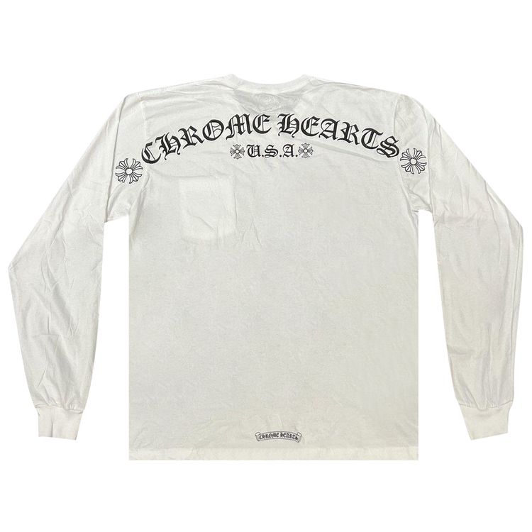 Chrome Hearts Scroll Logo Pocket Long Sleeve White