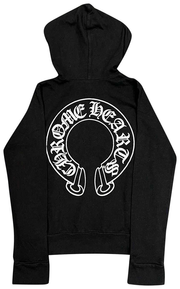 Chrome Hearts Scroll Horseshoe Hoodie BlackSilver