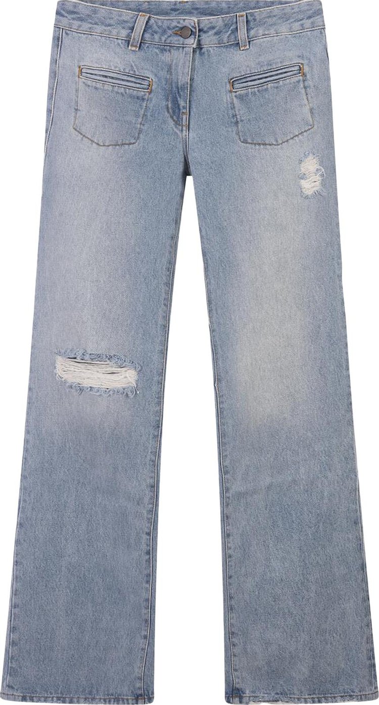 Palm Angels Denim Bootcut Jeans Light Blue