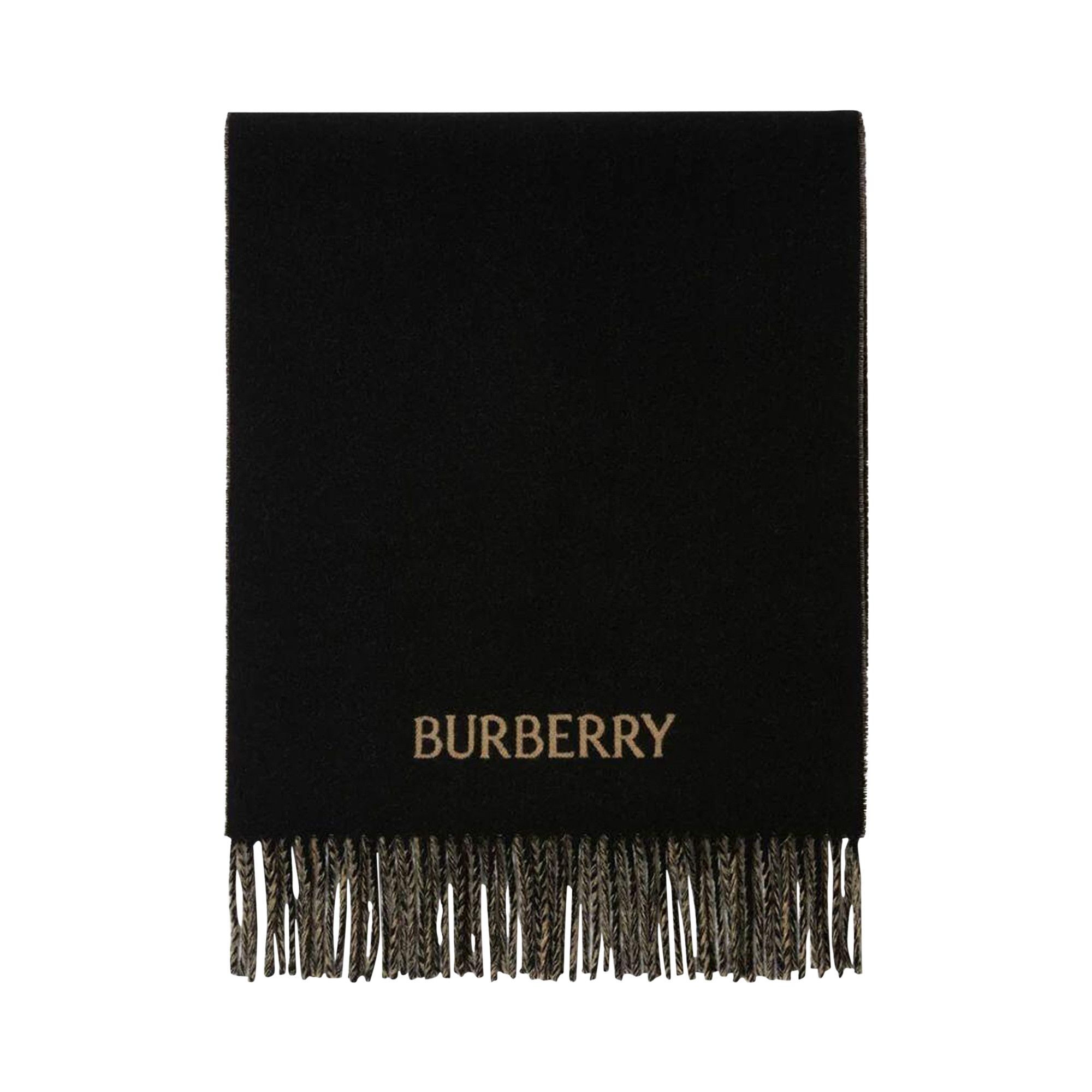 Buy Burberry Cashmere Reversible Scarf 'Camel/Black' - 8078783 | GOAT