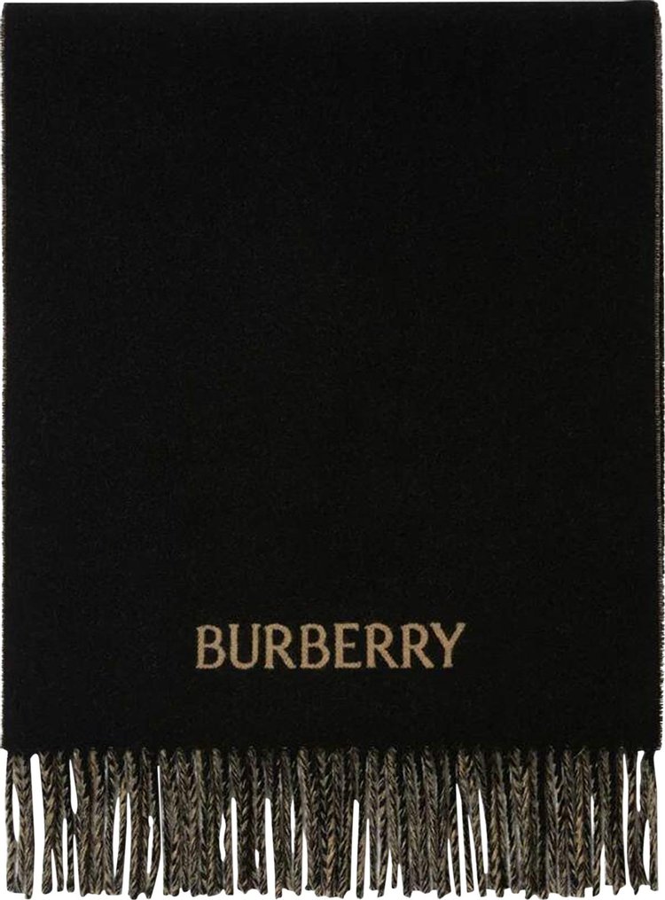 Burberry Cashmere Reversible Scarf CamelBlack