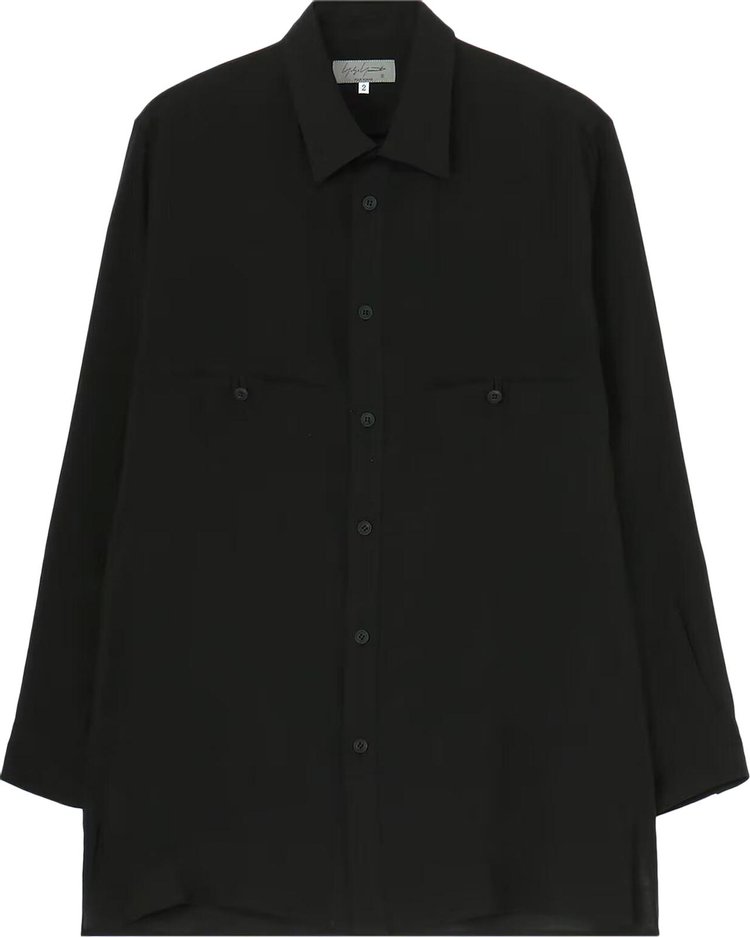 Yohji Yamamoto Pour Homme Lightweight Button Up Shirt Black