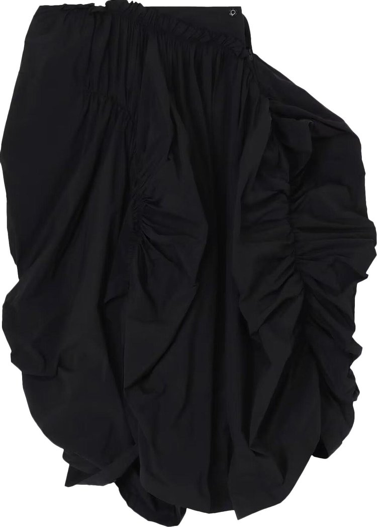 Yohji Yamamoto Panel Gather Skirt Black