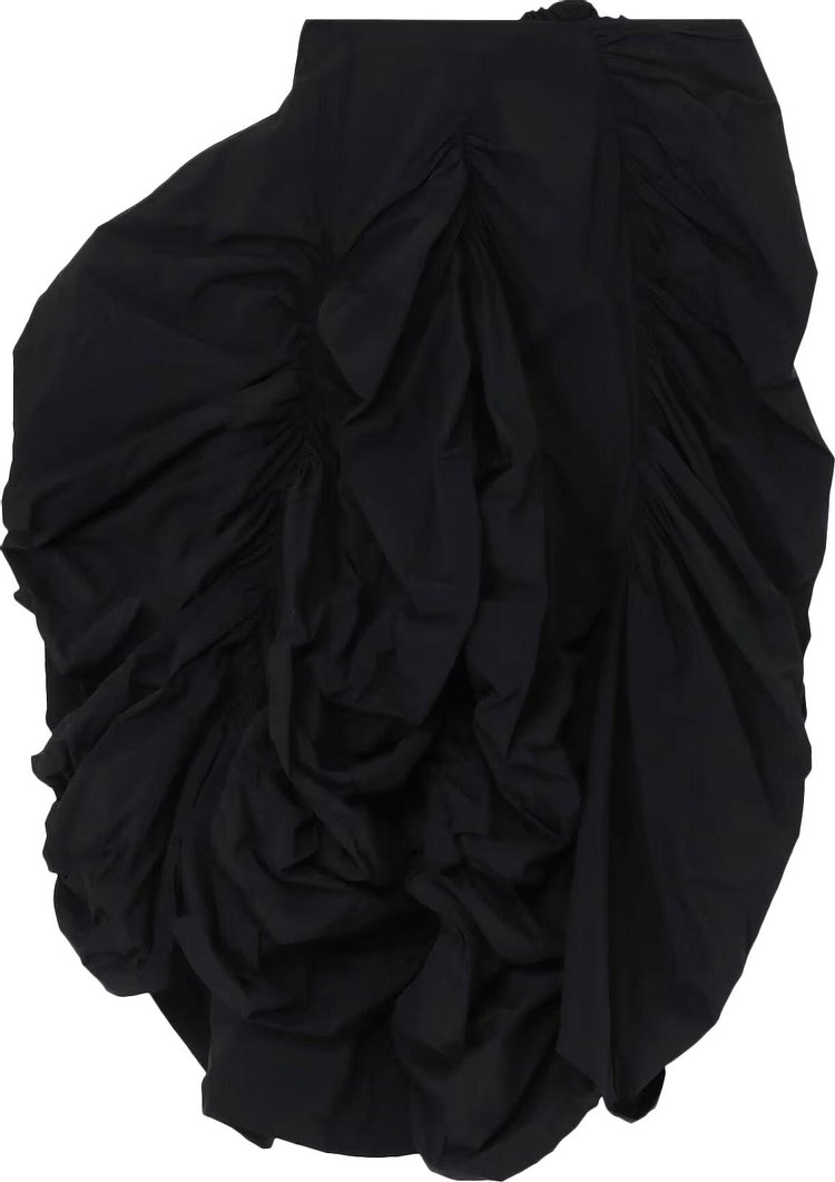 Yohji Yamamoto Panel Gather Skirt Black