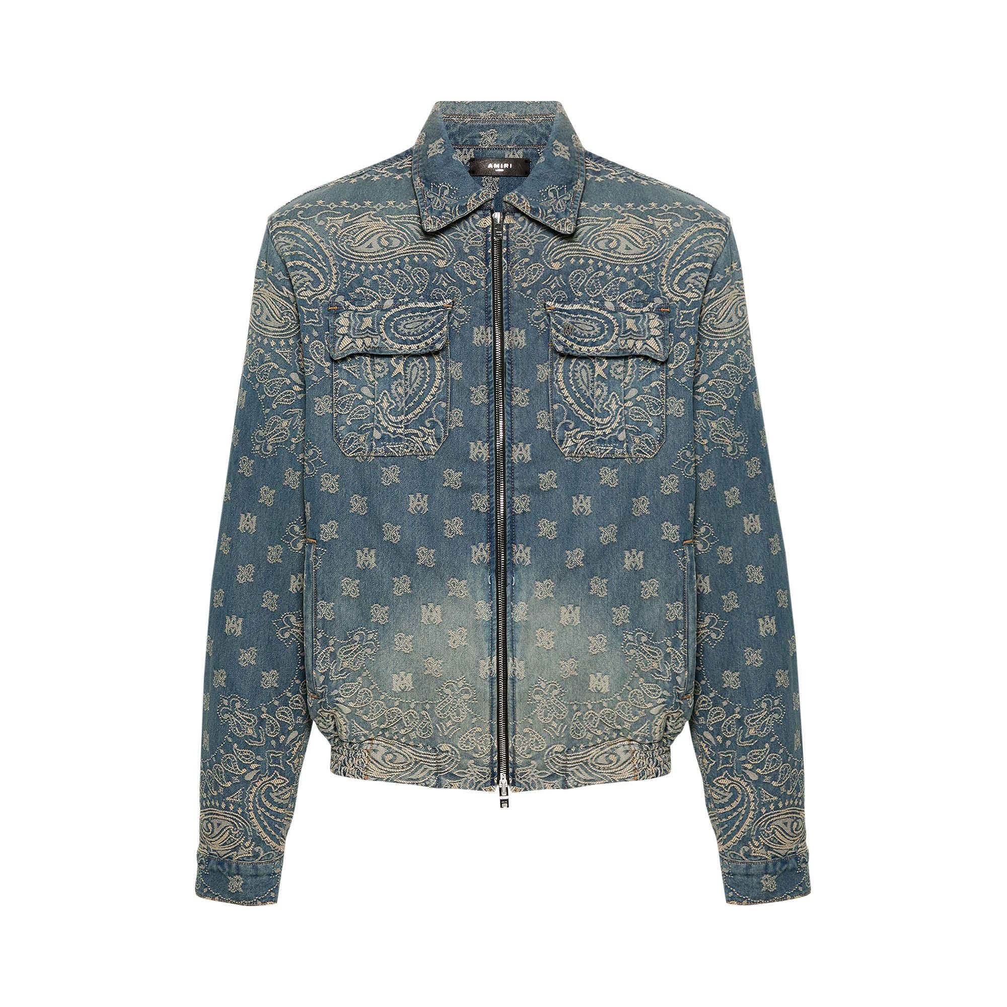 Buy Amiri Bandana Jacquard Blouson 'Crafted Indigo' - PS24MDT003