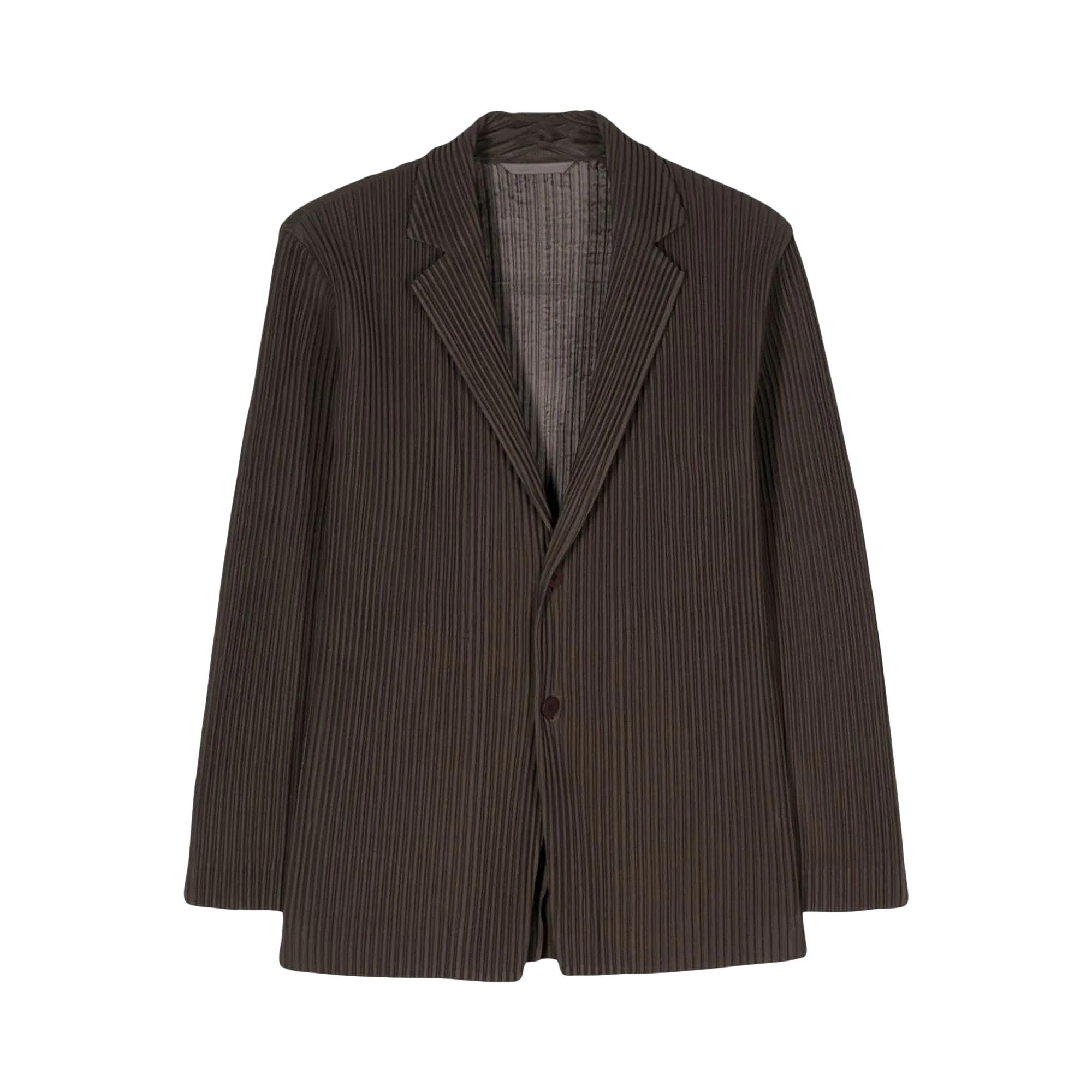 Buy Homme Plissé Issey Miyake Tailored Pleats Jacket 'Dark Khaki
