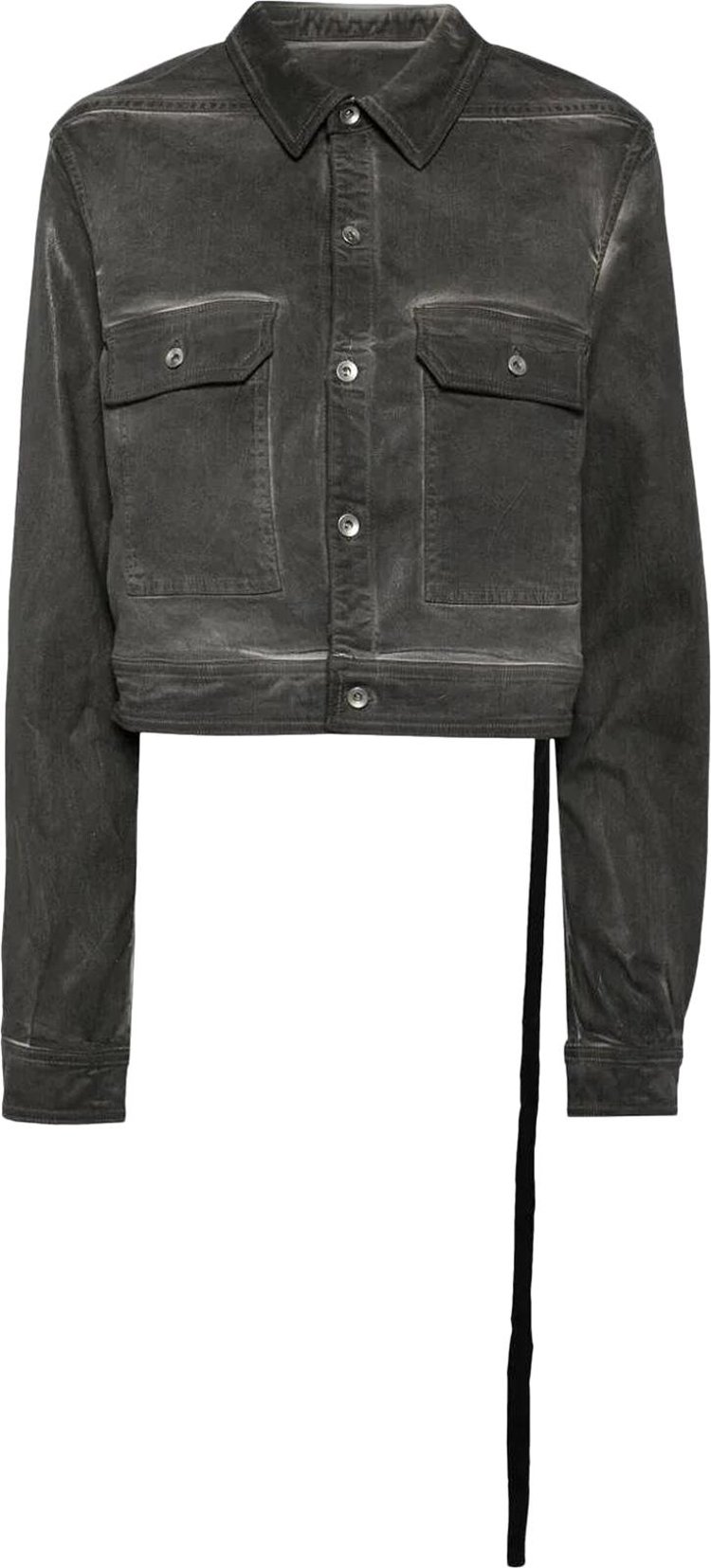 Rick Owens DRKSHDW Denim Cape Sleeve Cropped Outershirt Dark Dust