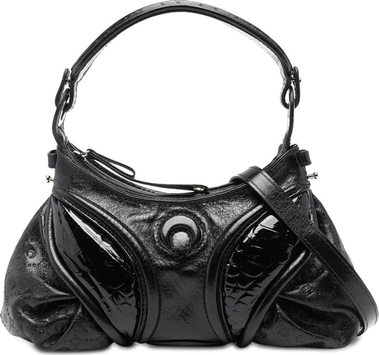 Marine Serre Embossed Leather Stardust Mini Bag Black