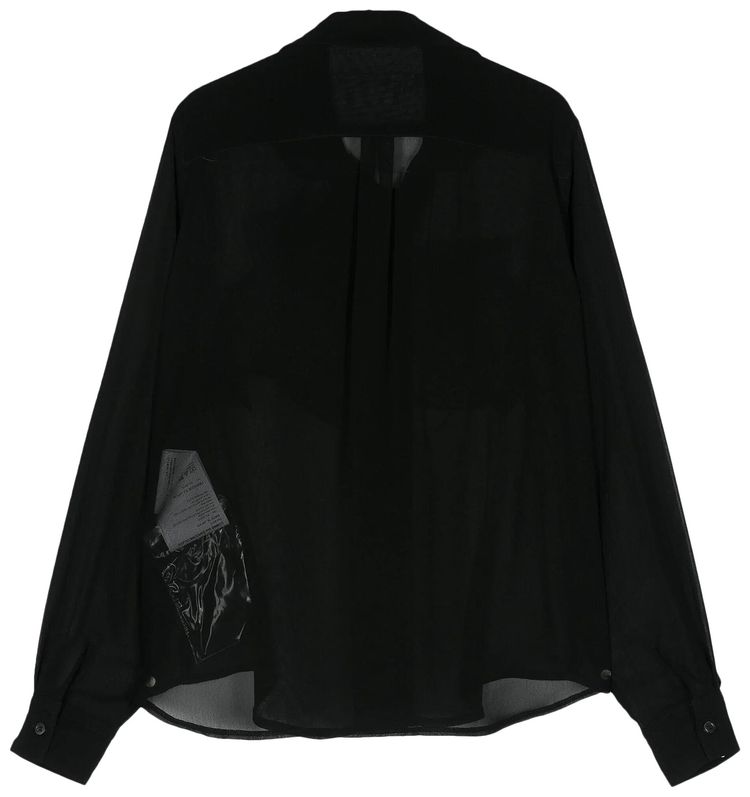 Comme des Garcons Sheer Bow Button Up Black
