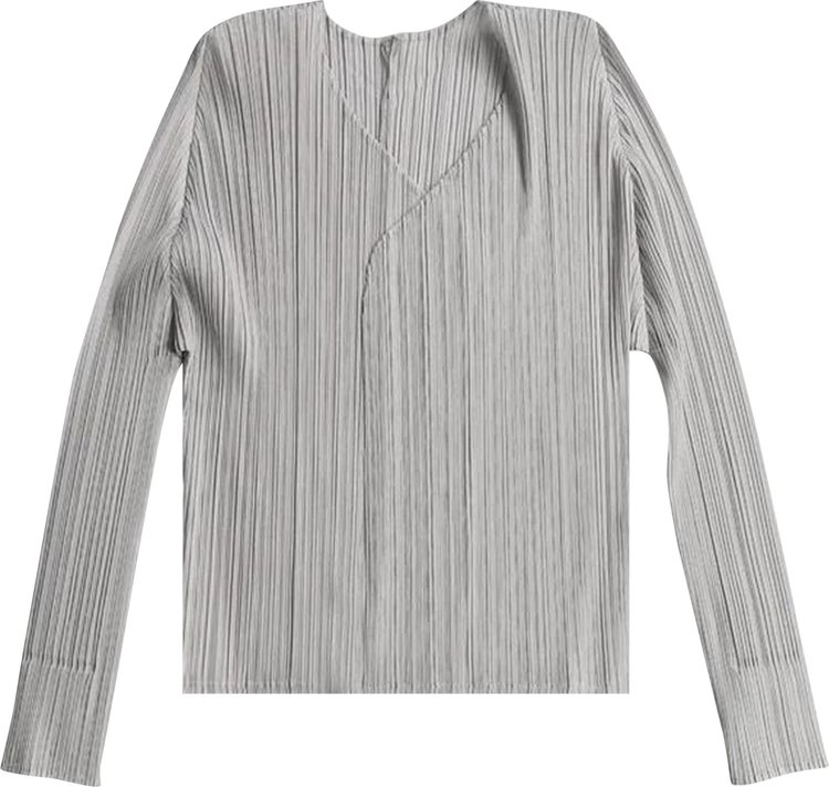 Pleats Please Issey Miyake Basics Cardigan Light Grey