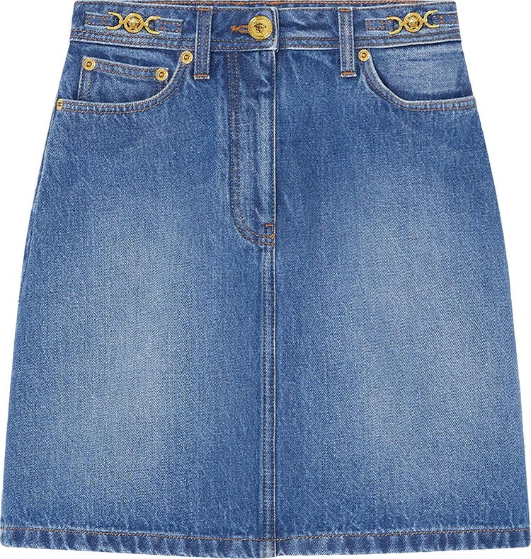 Versace Denim Softened Skirt Medium Blue