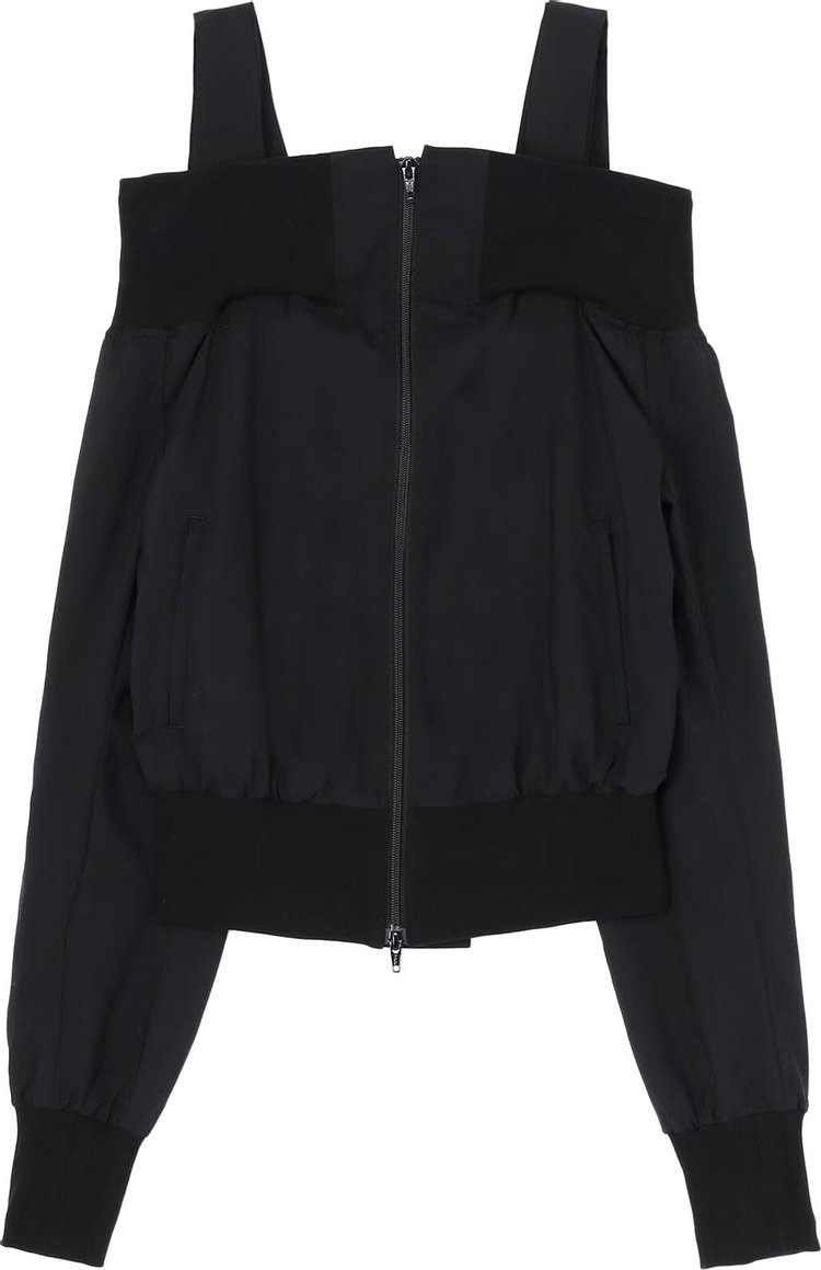 Yohji Yamamoto Regulation Off Shoulder Jacket Black