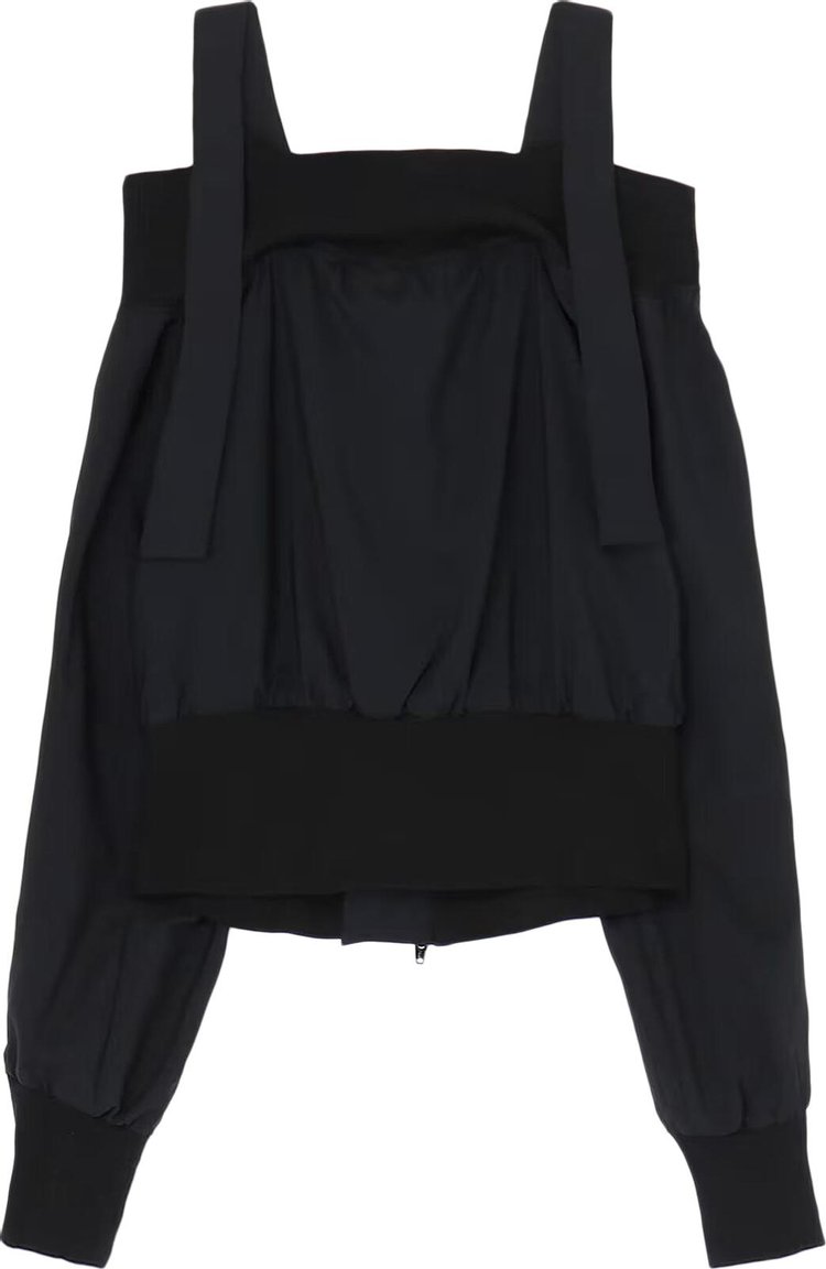 Yohji Yamamoto Regulation Off Shoulder Jacket Black