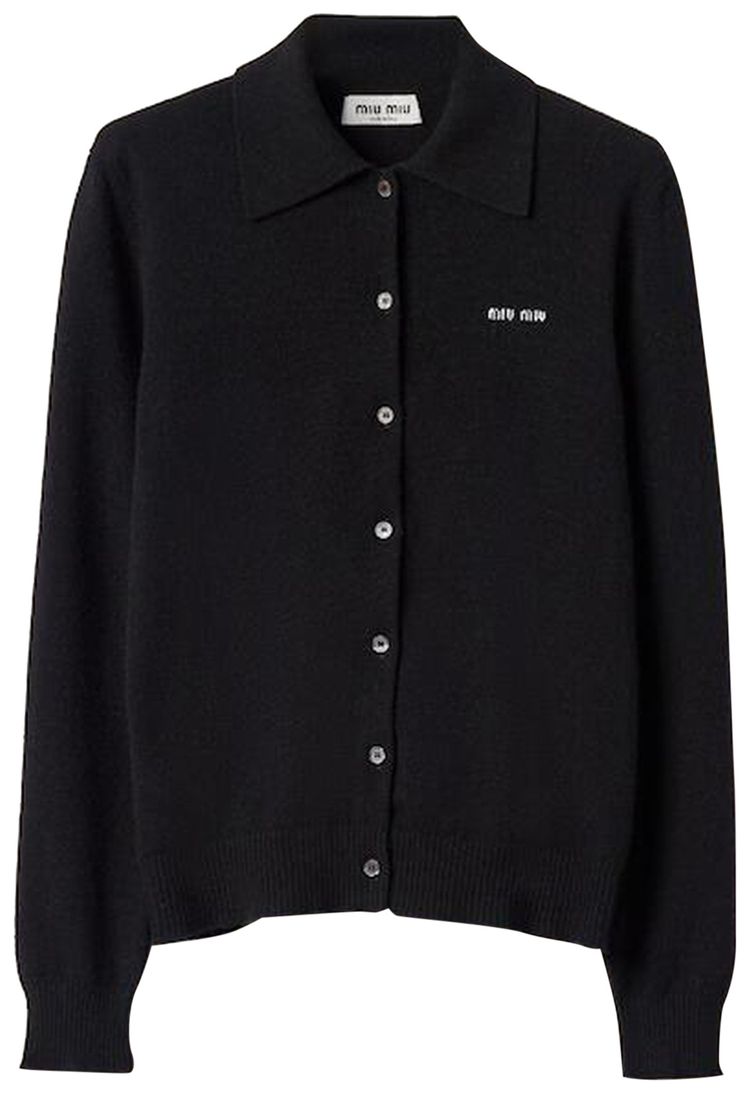Miu Miu Cashmere Knit Cardigan Black
