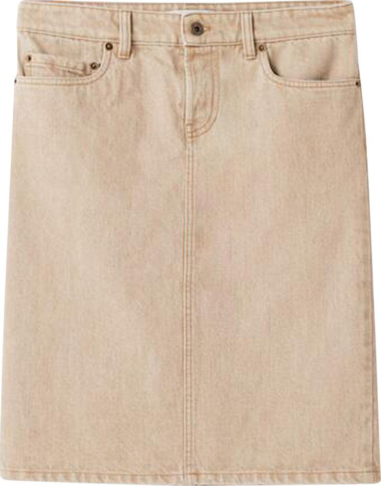 Miu Miu Denim Pencil Skirt Beige