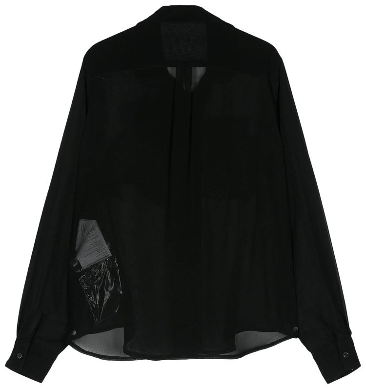 Comme des Garcons Sheer Bow Button Up Black