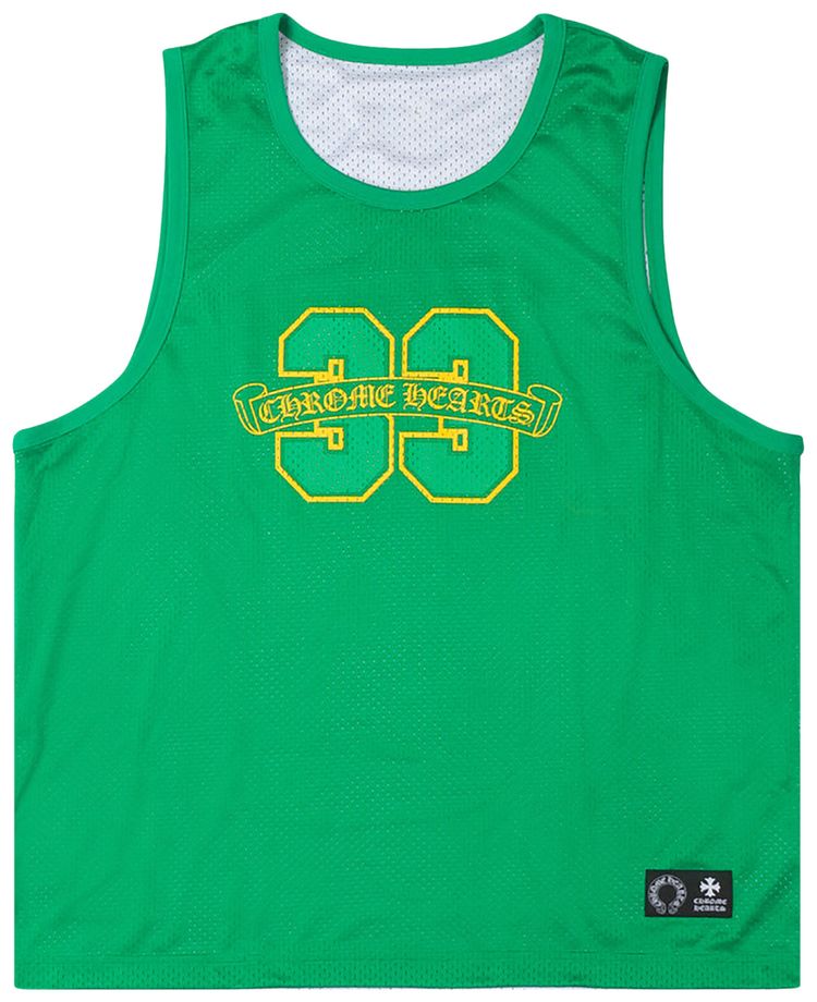 Chrome Hearts Mesh Reversible Basketball Jersey GreenWhite