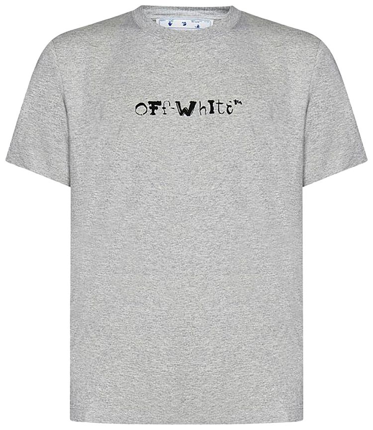 Off White Face T Shirt Grey Melange