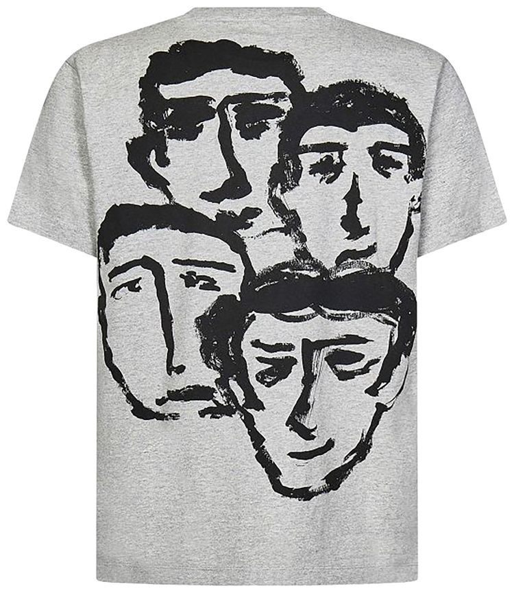 Off White Face T Shirt Grey Melange