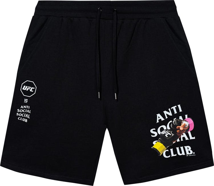 Anti Social Social Club x UFC Corner Shorts Black