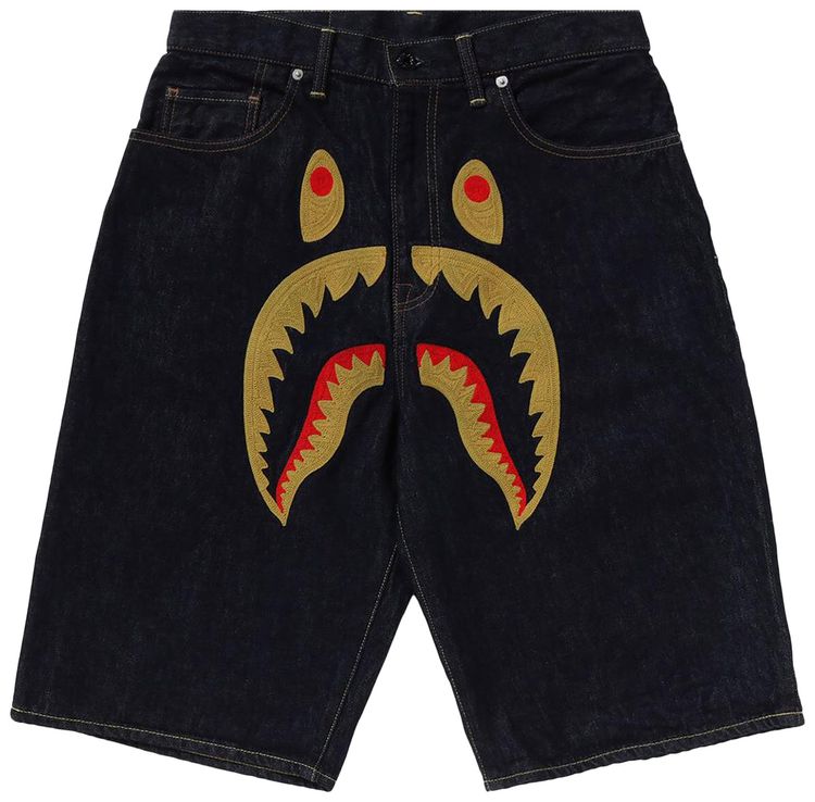 BAPE Shark Denim Shorts Indigo