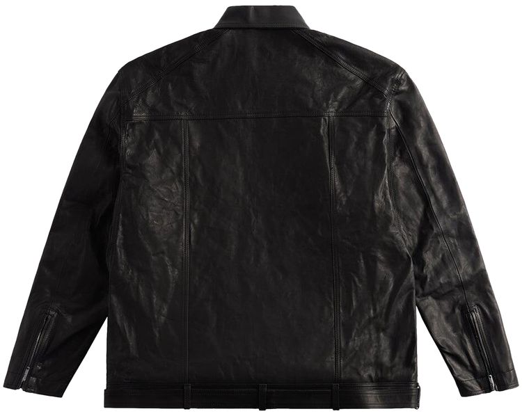 Rick Owens Luke Leather Jacket Black