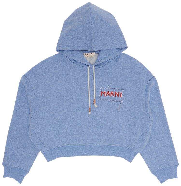 Marni Loopback Jersey Melange Sweatshirt Light Blue