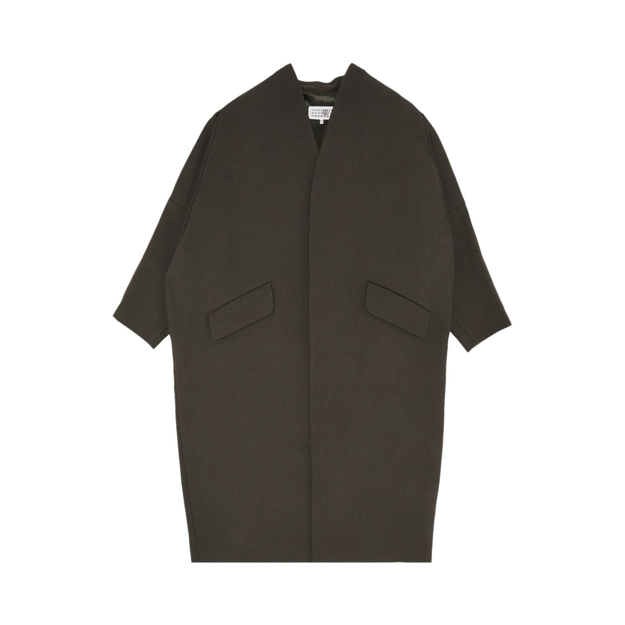 Size 2 MM6 Maison Margiela Tecnho Wool Coat Khaki
