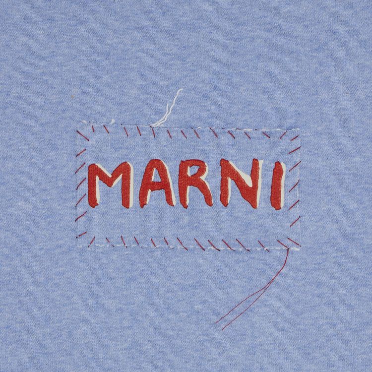 Marni Loopback Jersey Melange Sweatshirt Light Blue
