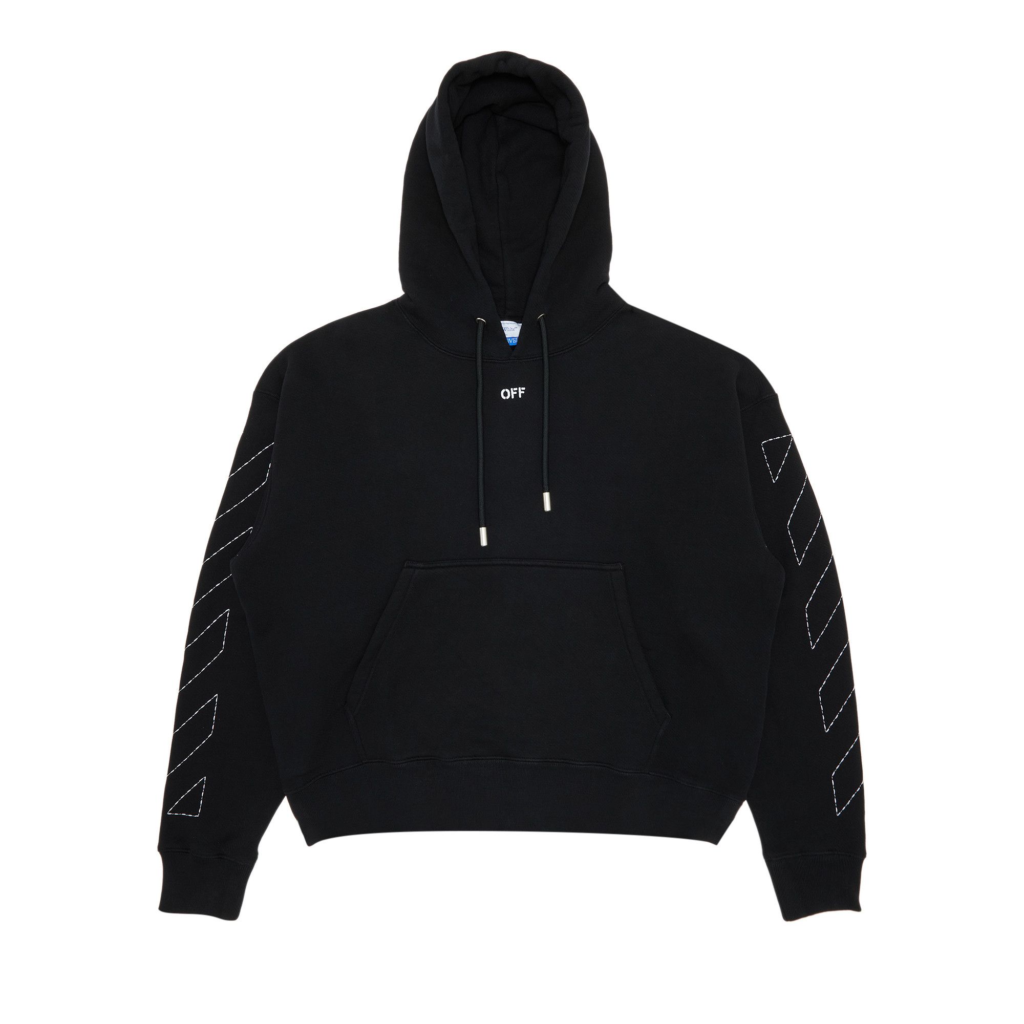 Buy Off White Stitch Arrow Skate Hoodie Black White OMBB085C99FLE0141001 GOAT CA