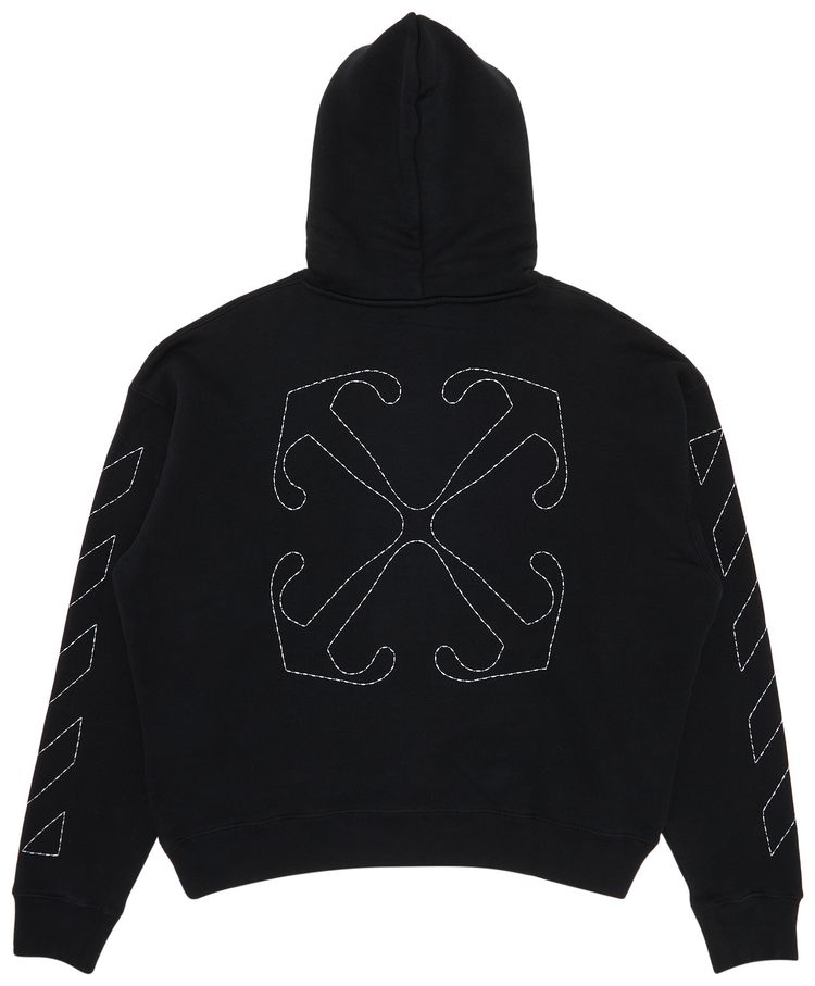 Off White Stitch Arrow Skate Hoodie BlackWhite