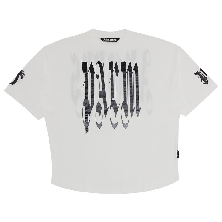 Palm Angels Back Gothic Palm Over Tee Off WhiteBlack