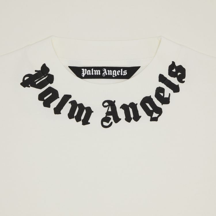 Palm Angels Neck Logo Tee Off WhiteBlack