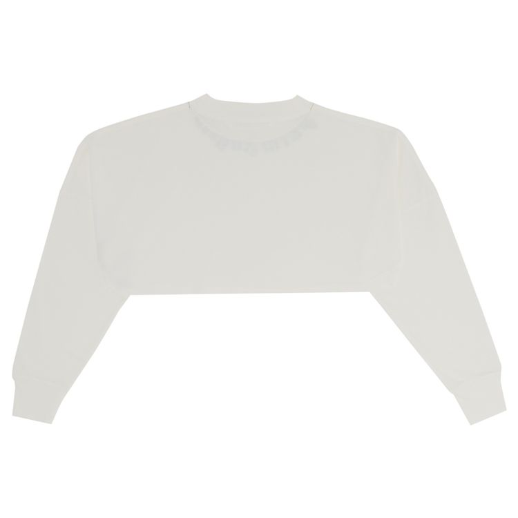 Palm Angels Neck Logo Mini Cropped Tee Off WhiteBlack