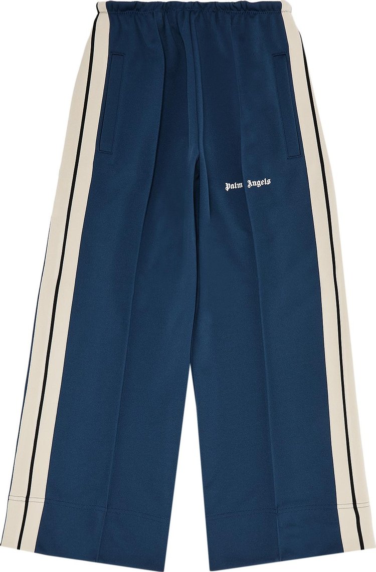 Palm Angels Classic Logo Crop Track Pants Indigo BlueOff White