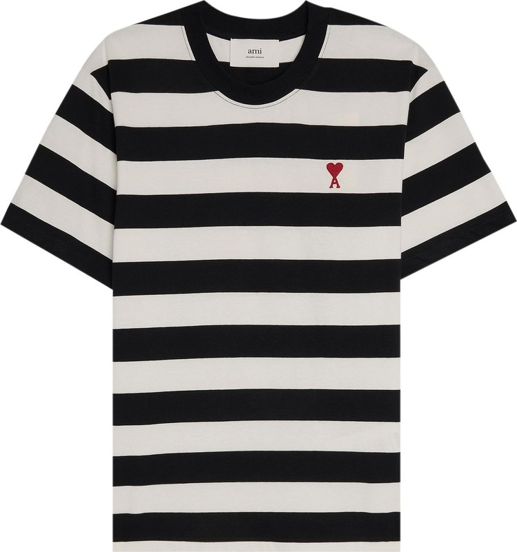 Ami Striped T Shirt BlackWhite