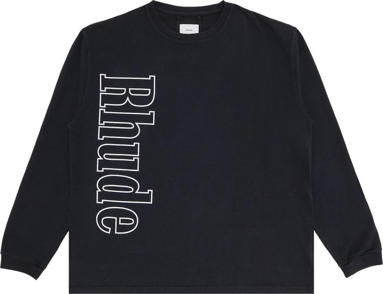 Rhude Side Logo Long Sleeve Tee Vintage Black